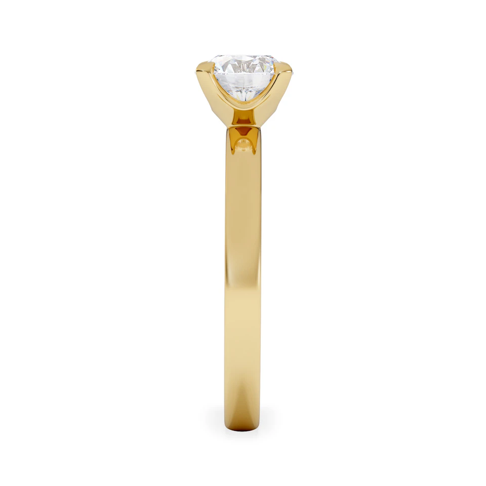 Origin 1.00ct Round Cut Lab Diamond Solitaire Engagement Ring in 18K Yellow Gold