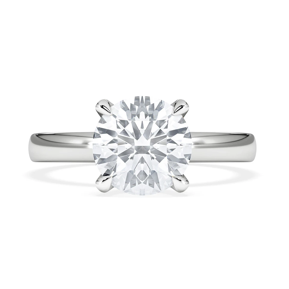 Origin 2.00ct Round Cut Lab Diamond Solitaire Engagement Ring in 18K White Gold