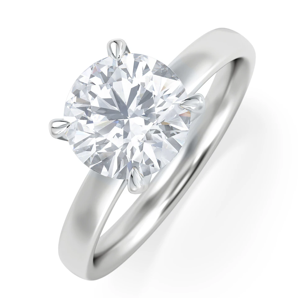 Origin 2.00ct Round Cut Lab Diamond Solitaire Engagement Ring in Platinum