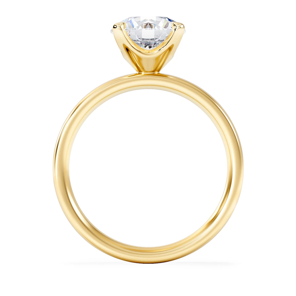 Origin 2.00ct Round Cut Lab Diamond Solitaire Engagement Ring in 18K Yellow Gold