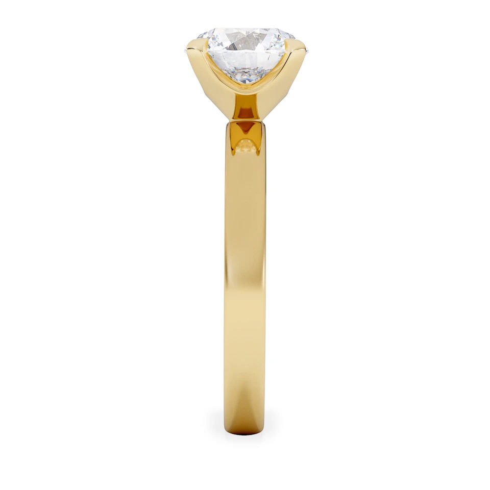Origin 2.00ct Round Cut Lab Diamond Solitaire Engagement Ring in 18K Yellow Gold