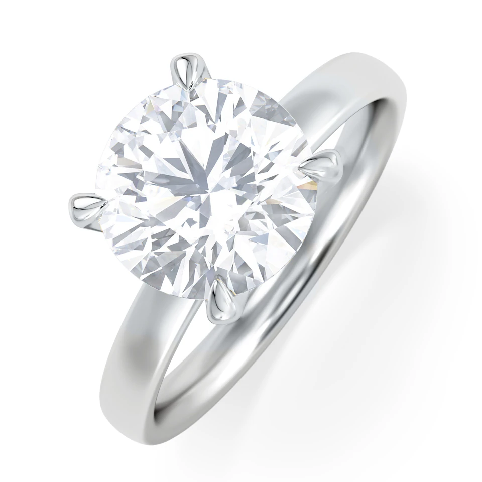 Origin 3.00ct Round Cut Lab Diamond Solitaire Engagement Ring in Platinum