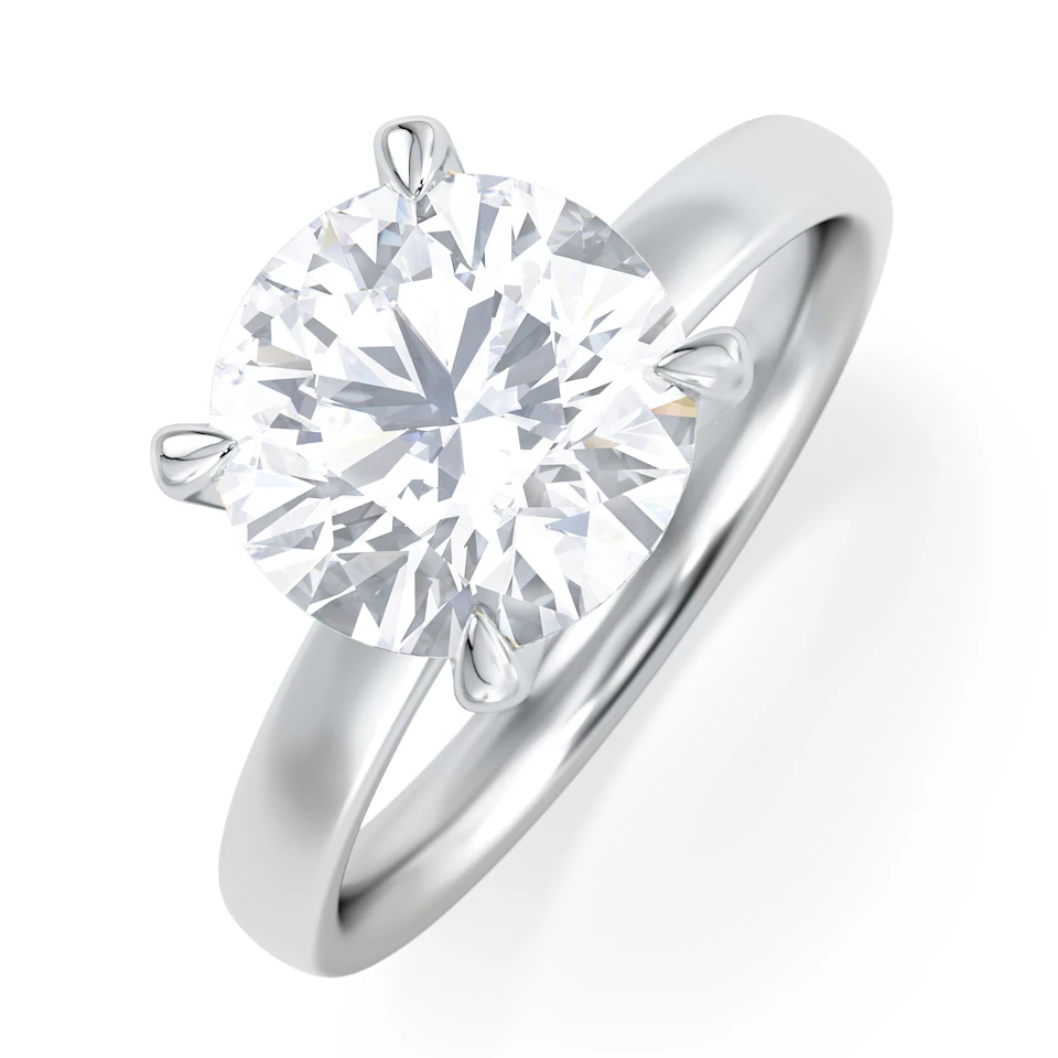 Origin 3.00ct Round Cut Lab Diamond Solitaire Engagement Ring in 18K White Gold