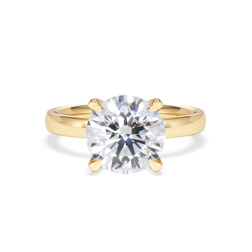 Origin 3.00ct Round Cut Lab Diamond Solitaire Engagement Ring in 18K Yellow Gold