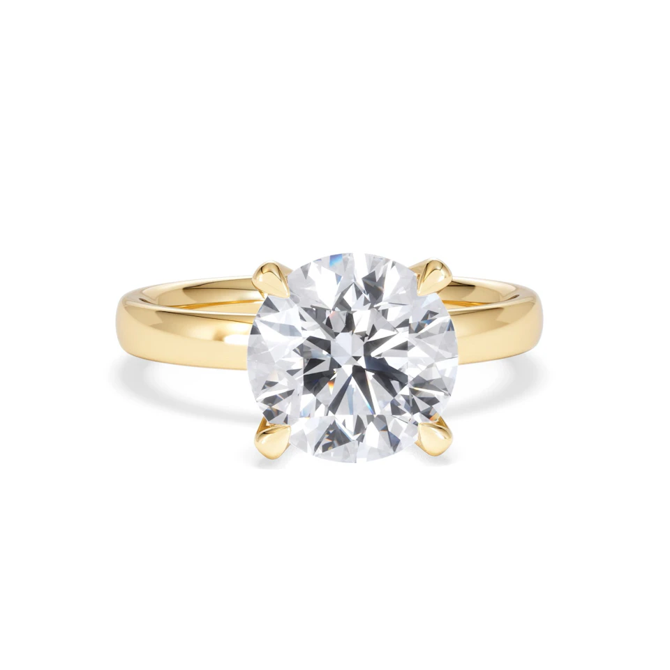 Origin 3.00ct Round Cut Lab Diamond Solitaire Engagement Ring in 18K Yellow Gold
