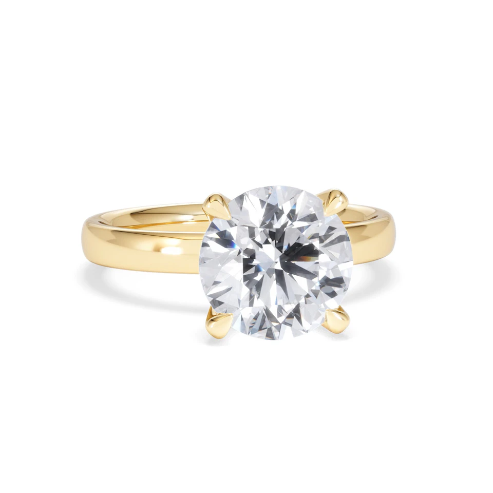 Origin 3.00ct Round Cut Lab Diamond Solitaire Engagement Ring in 18K Yellow Gold