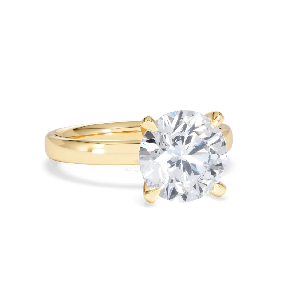 Origin 3.00ct Round Cut Lab Diamond Solitaire Engagement Ring in 18K Yellow Gold
