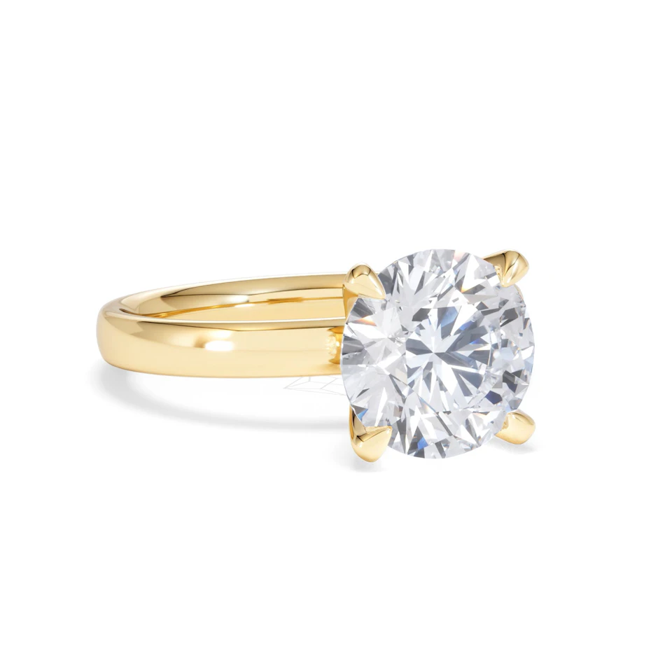Origin 3.00ct Round Cut Lab Diamond Solitaire Engagement Ring in 18K Yellow Gold