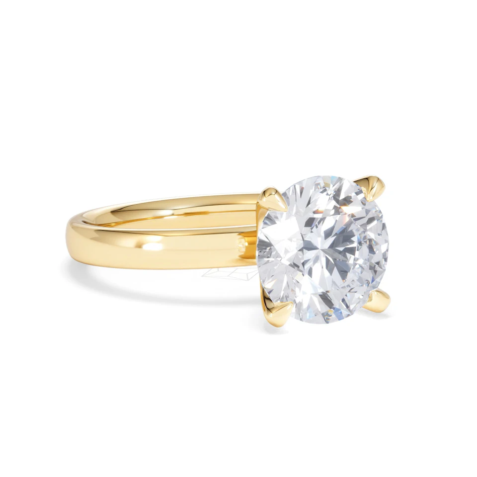 Origin 3.00ct Round Cut Lab Diamond Solitaire Engagement Ring in 18K Yellow Gold