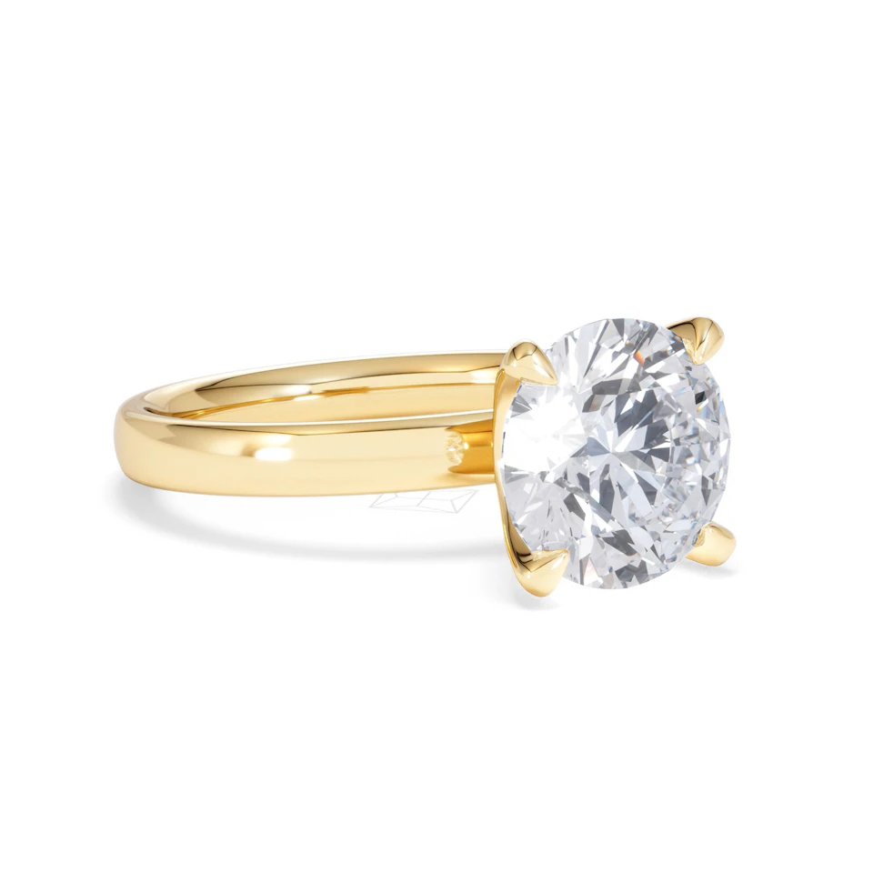 Origin 3.00ct Round Cut Lab Diamond Solitaire Engagement Ring in 18K Yellow Gold