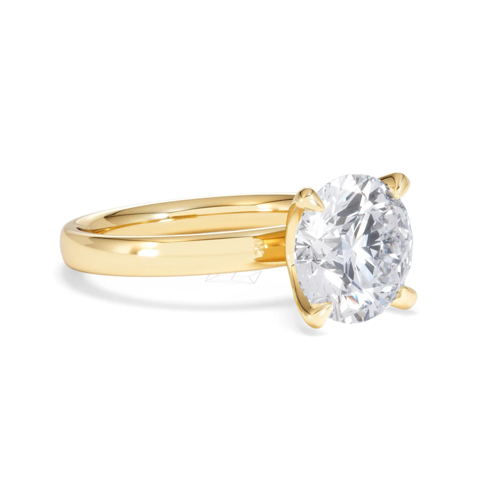 Origin 3.00ct Round Cut Lab Diamond Solitaire Engagement Ring in 18K Yellow Gold