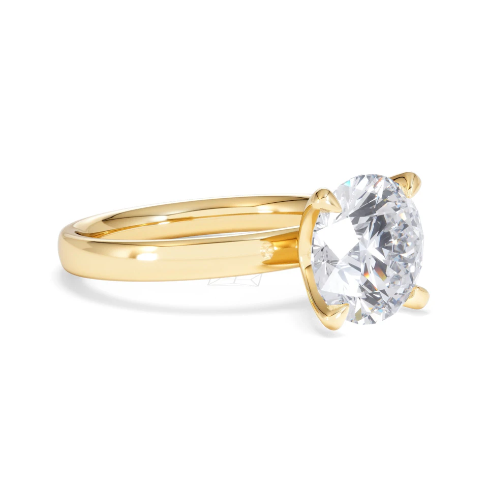 Origin 3.00ct Round Cut Lab Diamond Solitaire Engagement Ring in 18K Yellow Gold