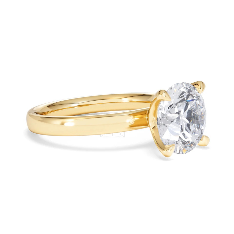 Origin 3.00ct Round Cut Lab Diamond Solitaire Engagement Ring in 18K Yellow Gold