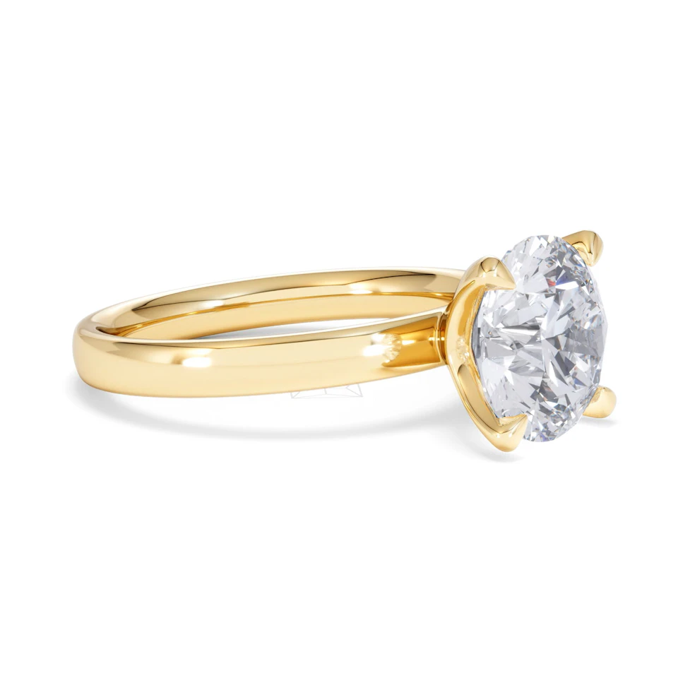 Origin 3.00ct Round Cut Lab Diamond Solitaire Engagement Ring in 18K Yellow Gold