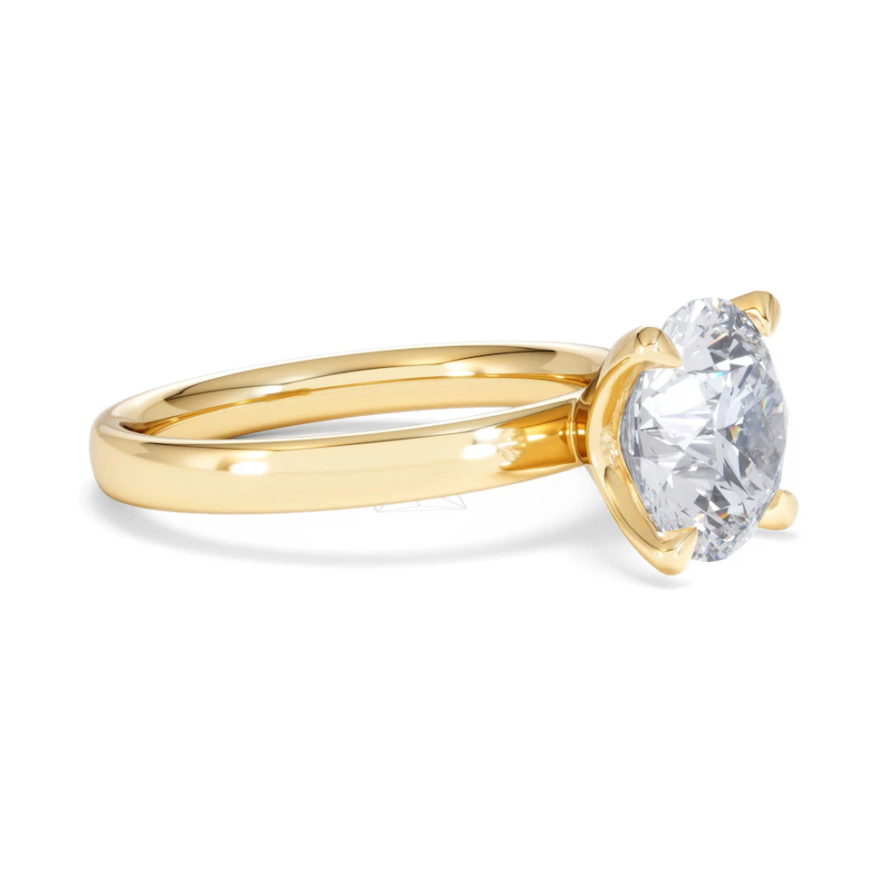 Origin 3.00ct Round Cut Lab Diamond Solitaire Engagement Ring in 18K Yellow Gold