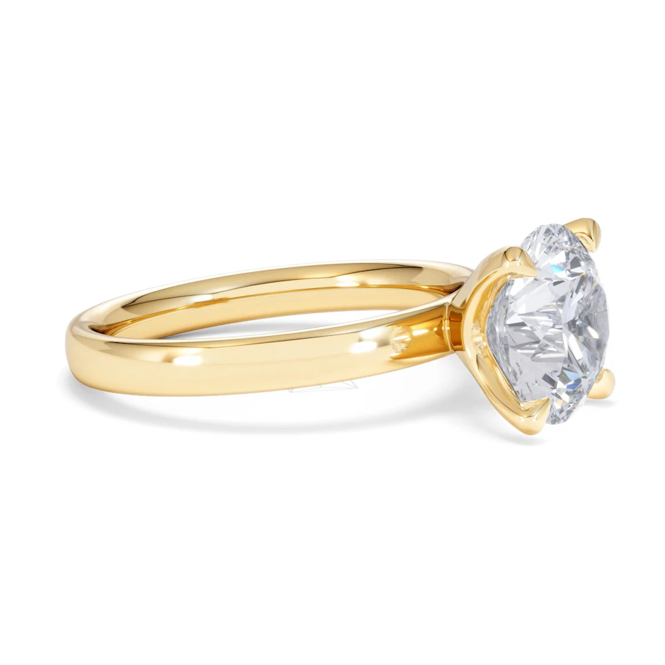 Origin 3.00ct Round Cut Lab Diamond Solitaire Engagement Ring in 18K Yellow Gold