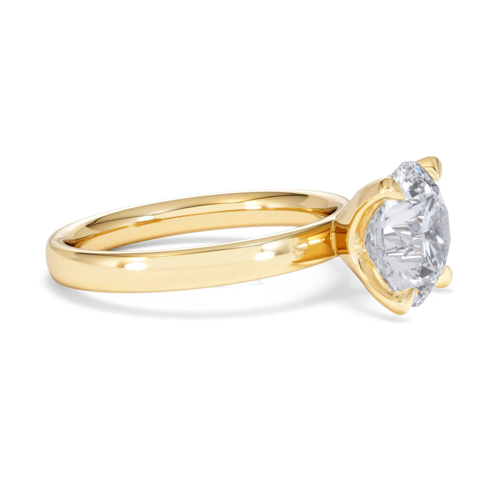 Origin 3.00ct Round Cut Lab Diamond Solitaire Engagement Ring in 18K Yellow Gold