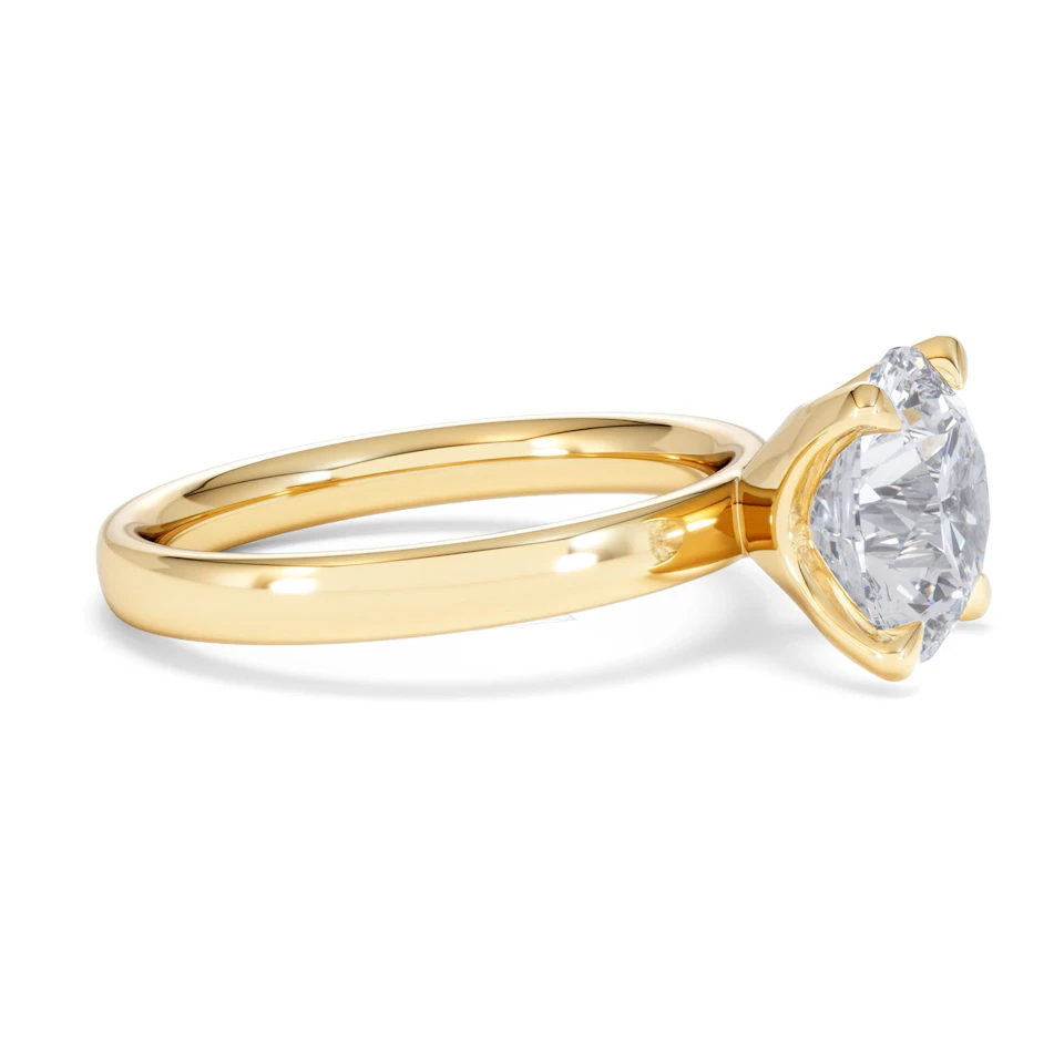 Origin 3.00ct Round Cut Lab Diamond Solitaire Engagement Ring in 18K Yellow Gold