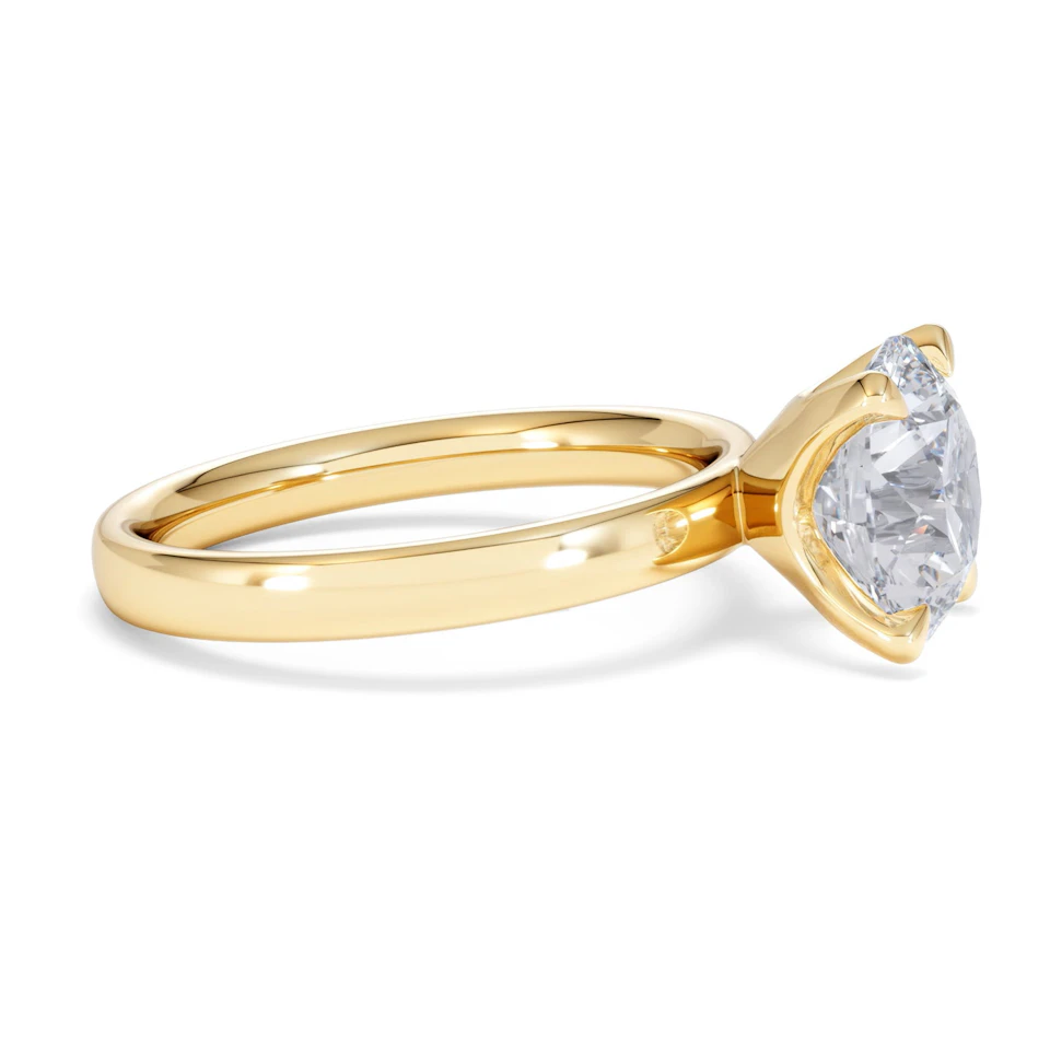 Origin 3.00ct Round Cut Lab Diamond Solitaire Engagement Ring in 18K Yellow Gold