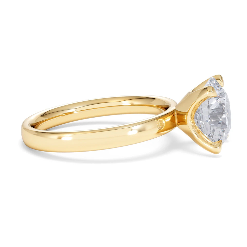 Origin 3.00ct Round Cut Lab Diamond Solitaire Engagement Ring in 18K Yellow Gold