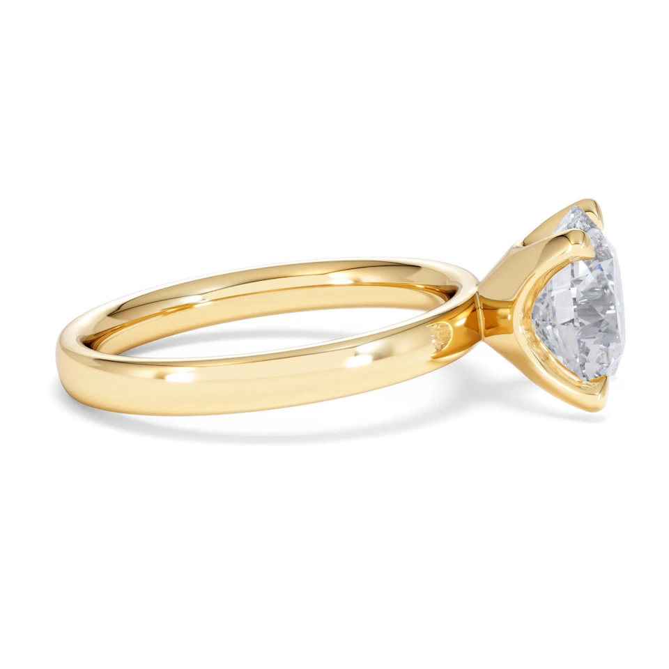 Origin 3.00ct Round Cut Lab Diamond Solitaire Engagement Ring in 18K Yellow Gold