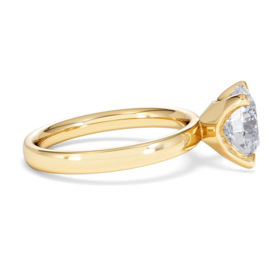 Origin 3.00ct Round Cut Lab Diamond Solitaire Engagement Ring in 18K Yellow Gold