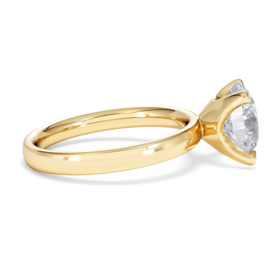 Origin 3.00ct Round Cut Lab Diamond Solitaire Engagement Ring in 18K Yellow Gold