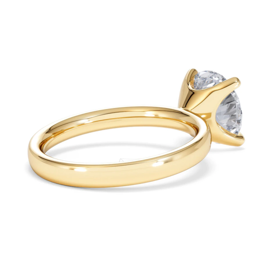 Origin 3.00ct Round Cut Lab Diamond Solitaire Engagement Ring in 18K Yellow Gold