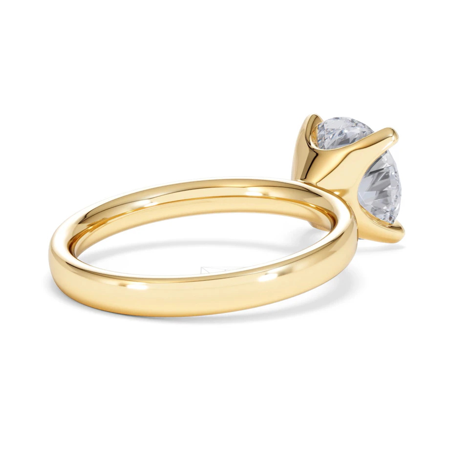 Origin 3.00ct Round Cut Lab Diamond Solitaire Engagement Ring in 18K Yellow Gold
