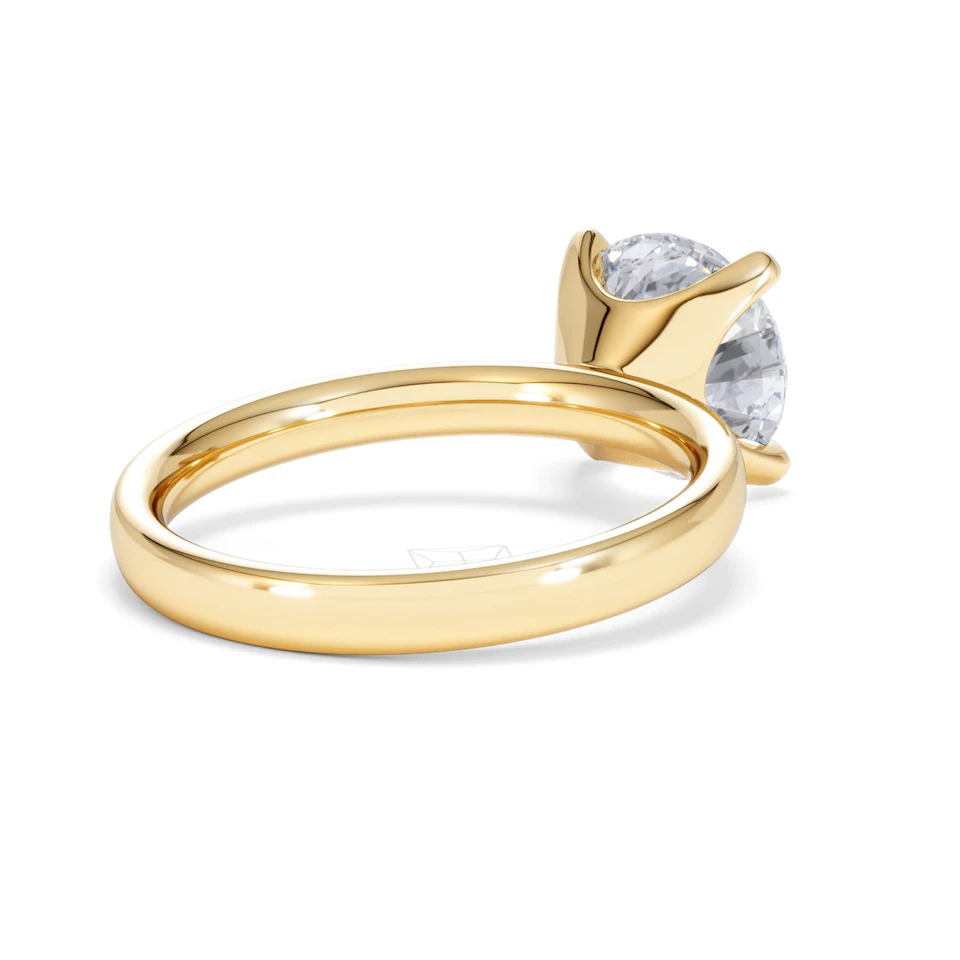 Origin 3.00ct Round Cut Lab Diamond Solitaire Engagement Ring in 18K Yellow Gold