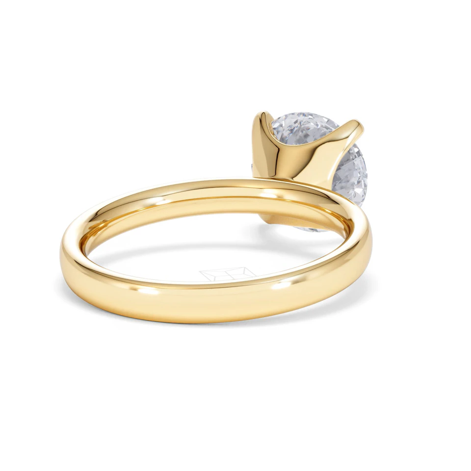 Origin 3.00ct Round Cut Lab Diamond Solitaire Engagement Ring in 18K Yellow Gold
