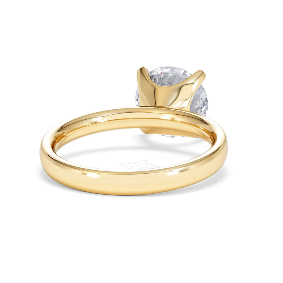 Origin 3.00ct Round Cut Lab Diamond Solitaire Engagement Ring in 18K Yellow Gold