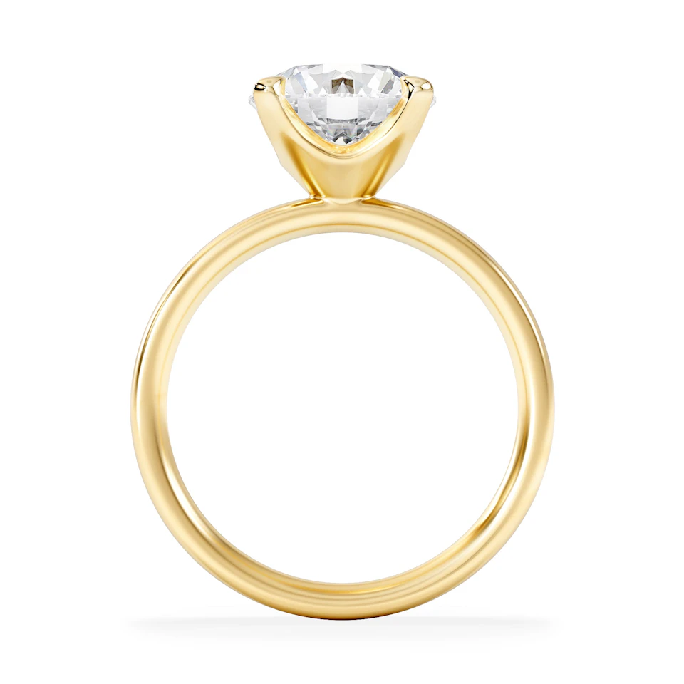 Origin 3.00ct Round Cut Lab Diamond Solitaire Engagement Ring in 18K Yellow Gold