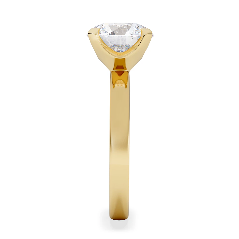 Origin 3.00ct Round Cut Lab Diamond Solitaire Engagement Ring in 18K Yellow Gold