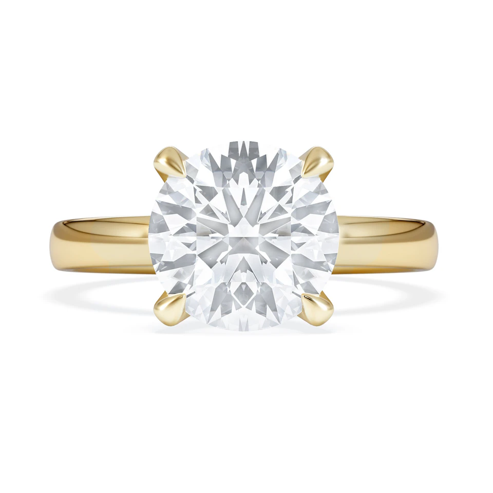 Origin 3.00ct Round Cut Lab Diamond Solitaire Engagement Ring in 18K Yellow Gold
