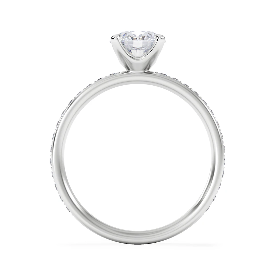 Origin 1.25ct Round Cut Lab Diamond Solitaire Engagement Ring with Side Stones in Platinum