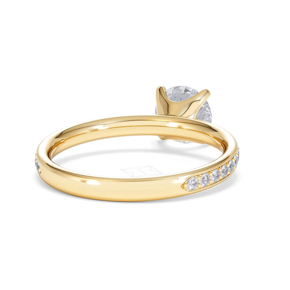 Origin 1.25ct Round Cut Lab Diamond Solitaire Engagement Ring with Side Stones in 18K Yellow Gold