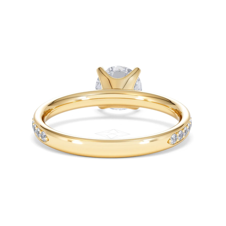 Origin 1.25ct Round Cut Lab Diamond Solitaire Engagement Ring with Side Stones in 18K Yellow Gold