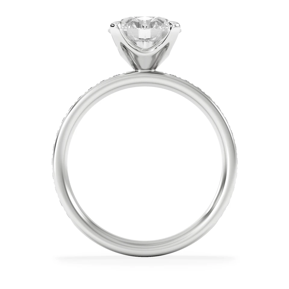 Origin 2.25ct Round Cut Lab Diamond Solitaire Engagement Ring with Side Stones in 18K White Gold