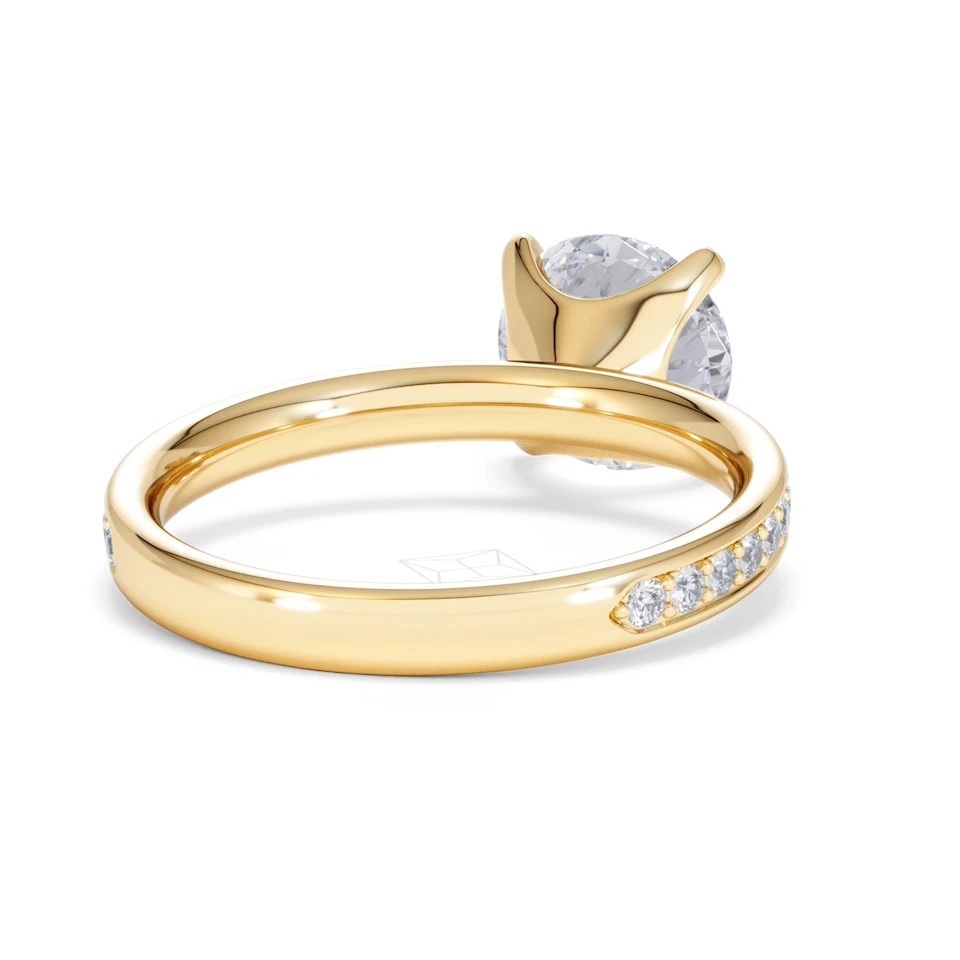 Origin 2.25ct Round Cut Lab Diamond Solitaire Engagement Ring with Side Stones in 18K Yellow Gold