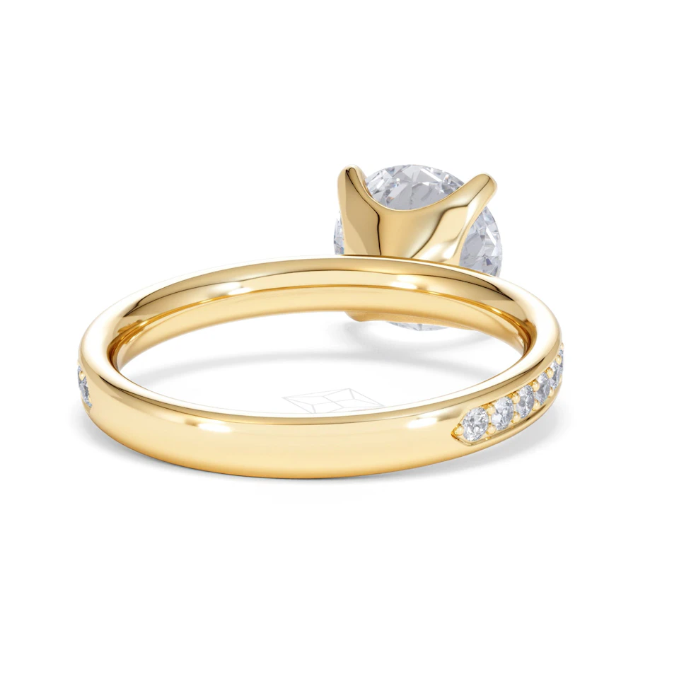 Origin 2.25ct Round Cut Lab Diamond Solitaire Engagement Ring with Side Stones in 18K Yellow Gold