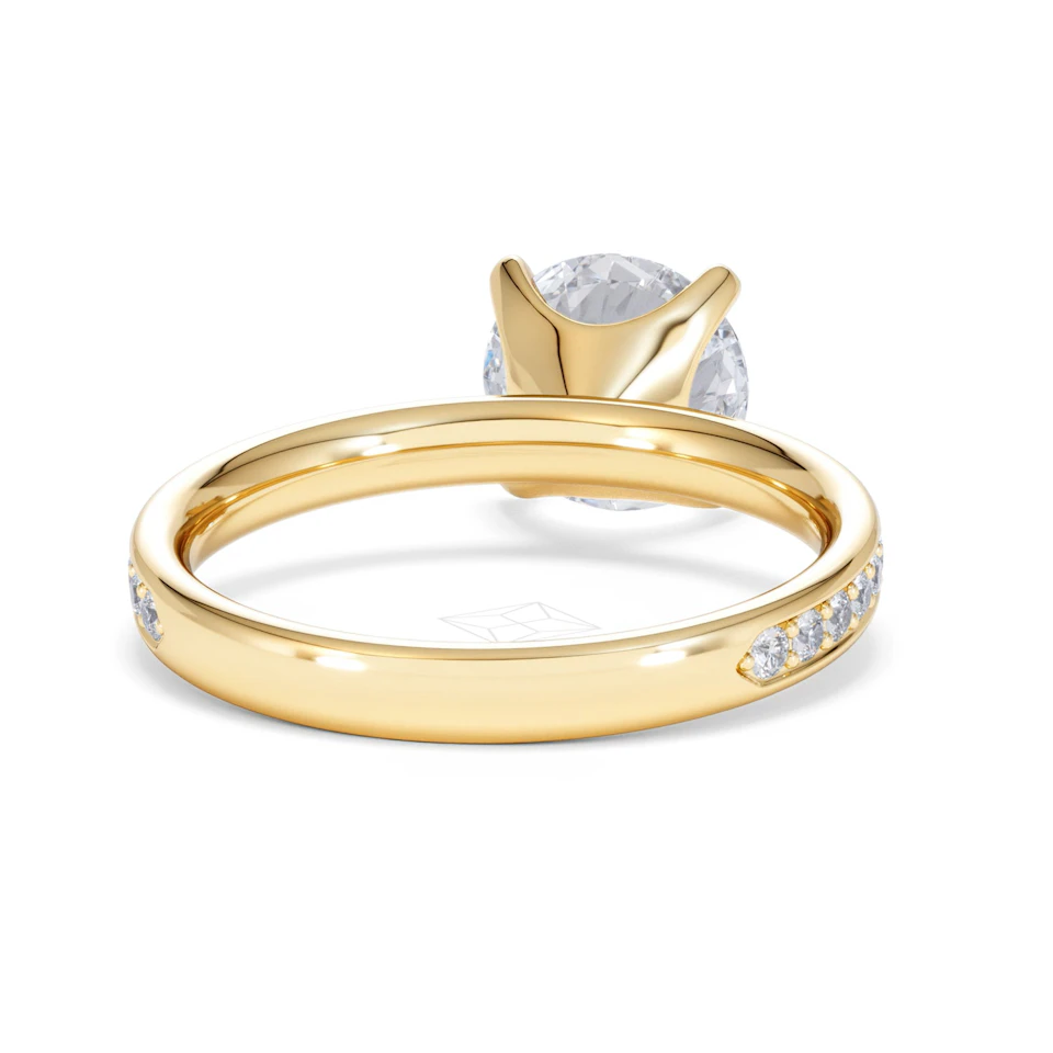 Origin 2.25ct Round Cut Lab Diamond Solitaire Engagement Ring with Side Stones in 18K Yellow Gold