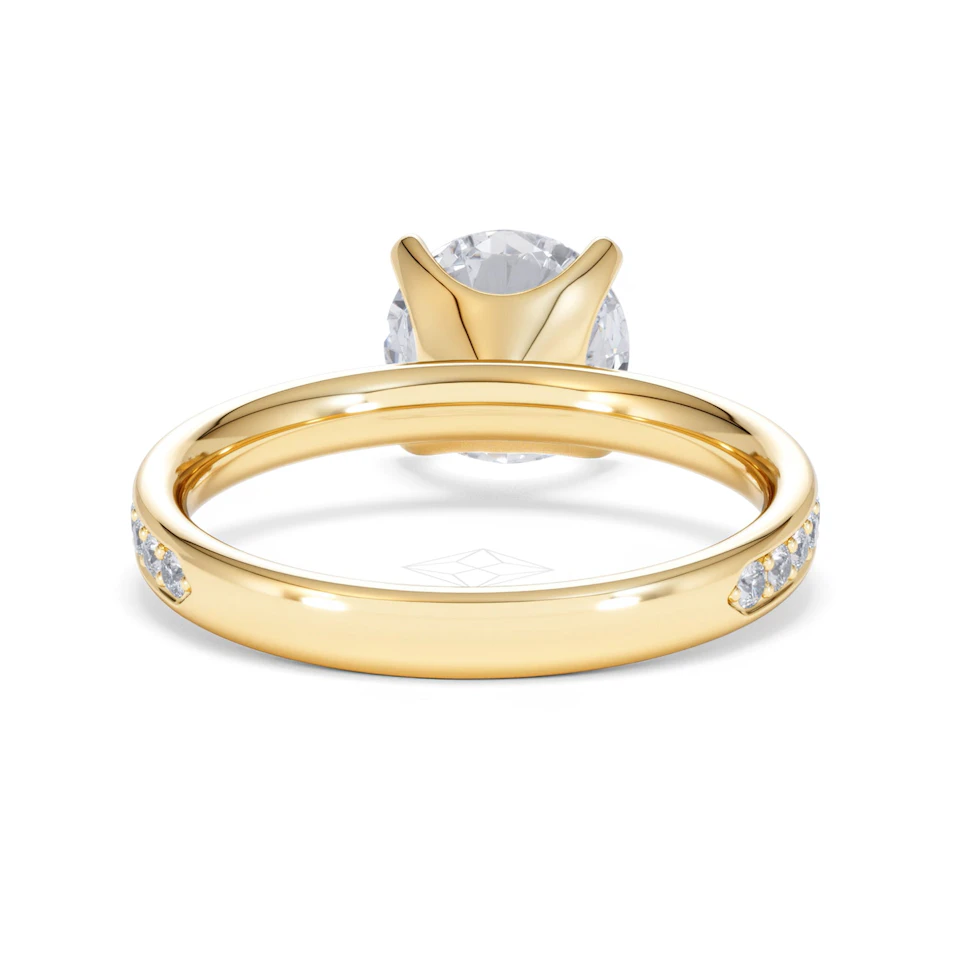 Origin 2.25ct Round Cut Lab Diamond Solitaire Engagement Ring with Side Stones in 18K Yellow Gold