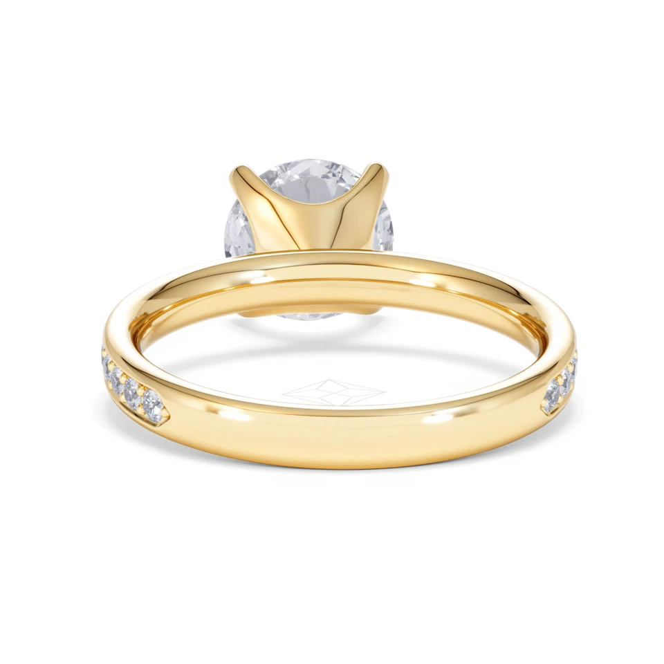 Origin 2.25ct Round Cut Lab Diamond Solitaire Engagement Ring with Side Stones in 18K Yellow Gold