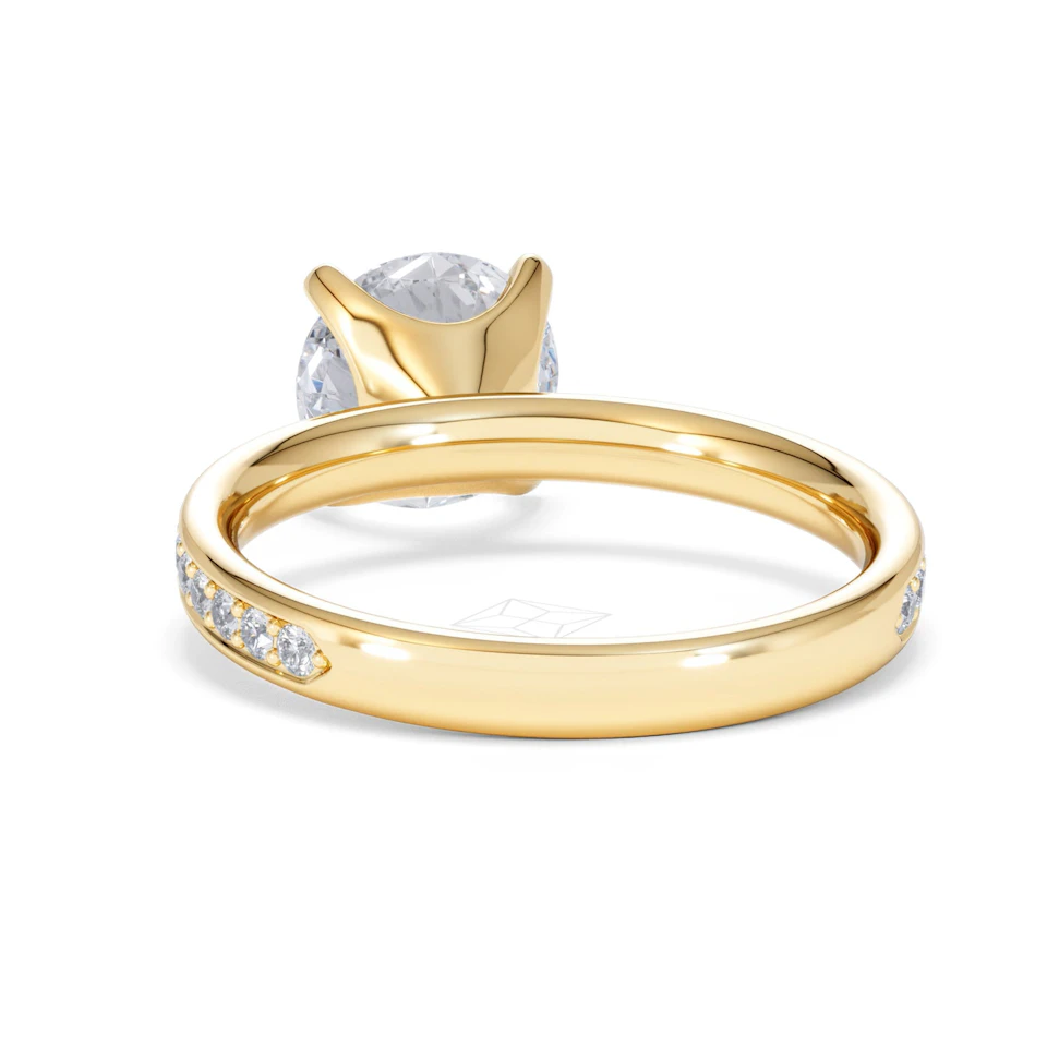 Origin 2.25ct Round Cut Lab Diamond Solitaire Engagement Ring with Side Stones in 18K Yellow Gold