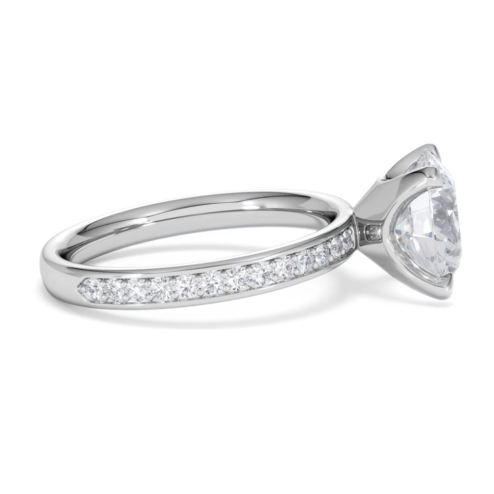 Origin 3.30ct Round Cut Lab Diamond Solitaire Engagement Ring with Side Stones in Platinum