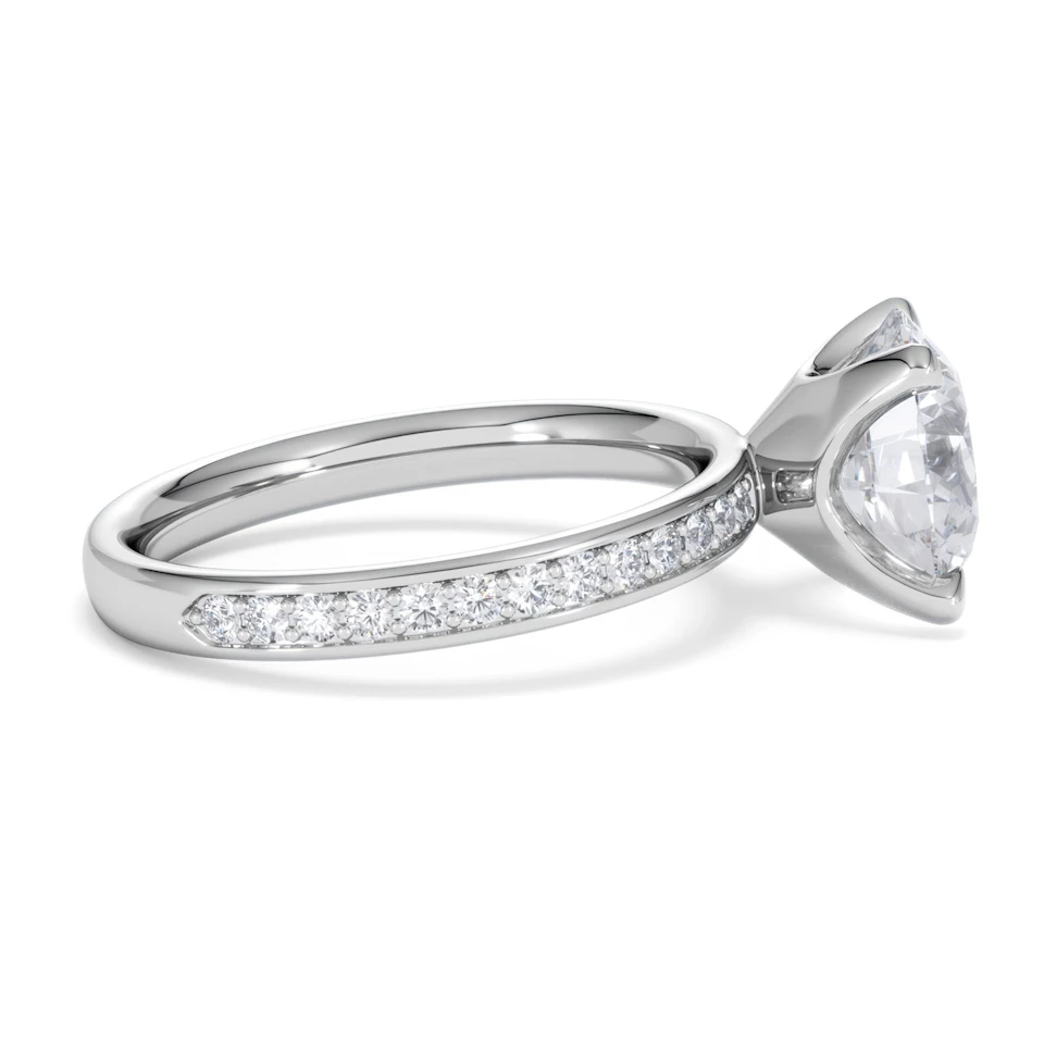 Origin 3.30ct Round Cut Lab Diamond Solitaire Engagement Ring with Side Stones in Platinum