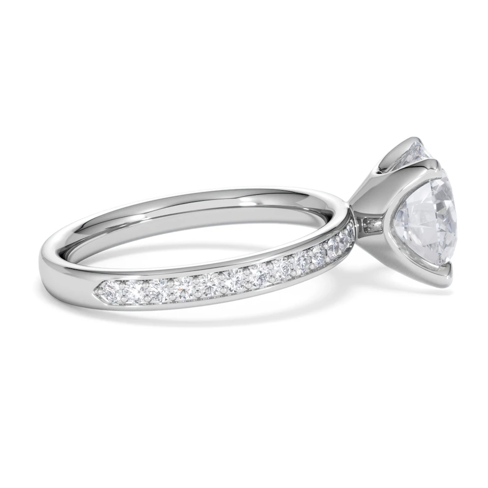 Origin 3.30ct Round Cut Lab Diamond Solitaire Engagement Ring with Side Stones in Platinum