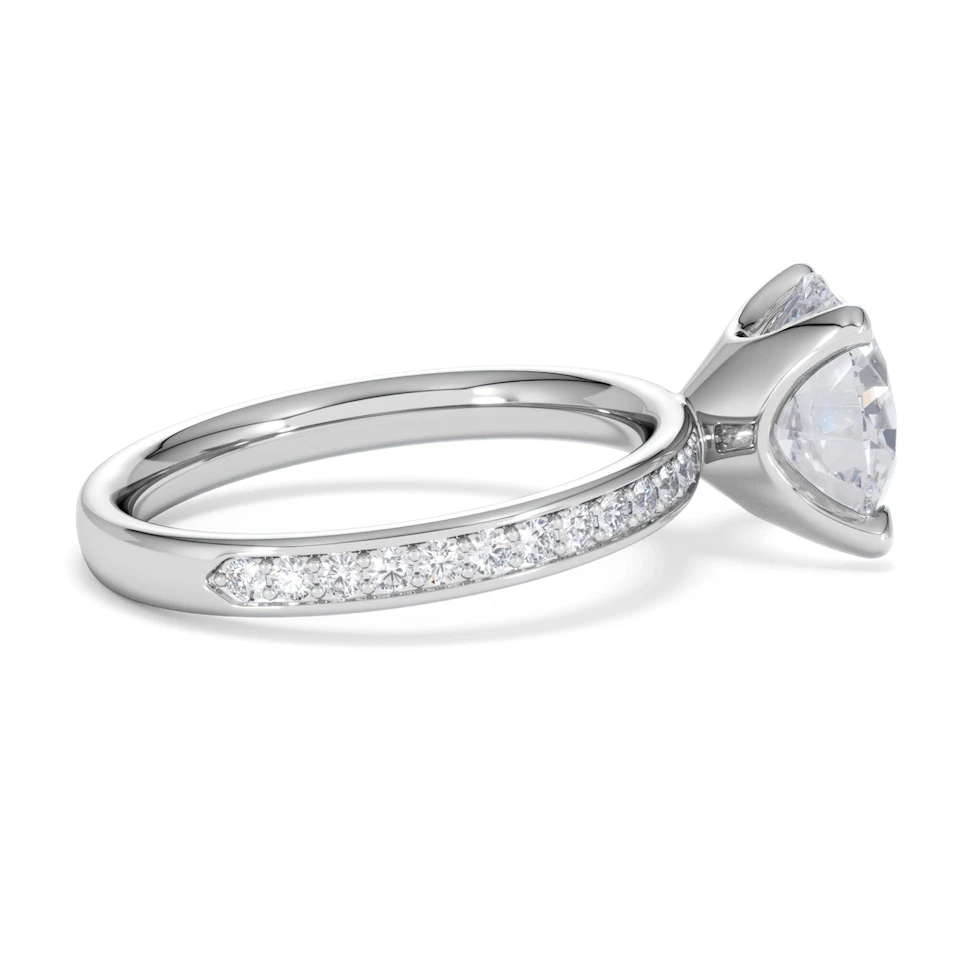 Origin 3.30ct Round Cut Lab Diamond Solitaire Engagement Ring with Side Stones in Platinum