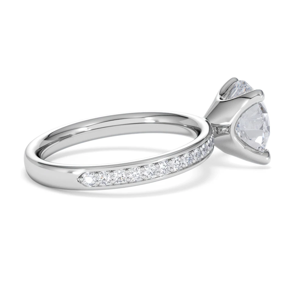 Origin 3.30ct Round Cut Lab Diamond Solitaire Engagement Ring with Side Stones in Platinum